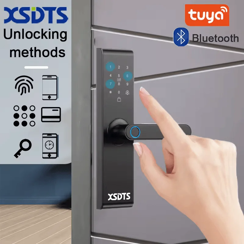 Smart Door Lock - Fingerprint, Password, RFID Card, Tuya WiFi App, Keyless Entry, 5-Way Unlock - Image 1
